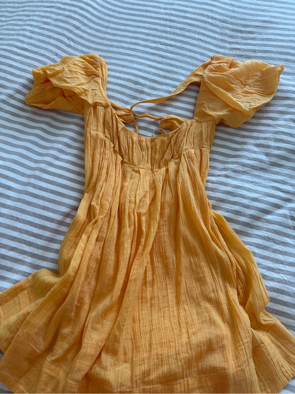 Free People Golden Yellow Puff-Sleeve Camisole